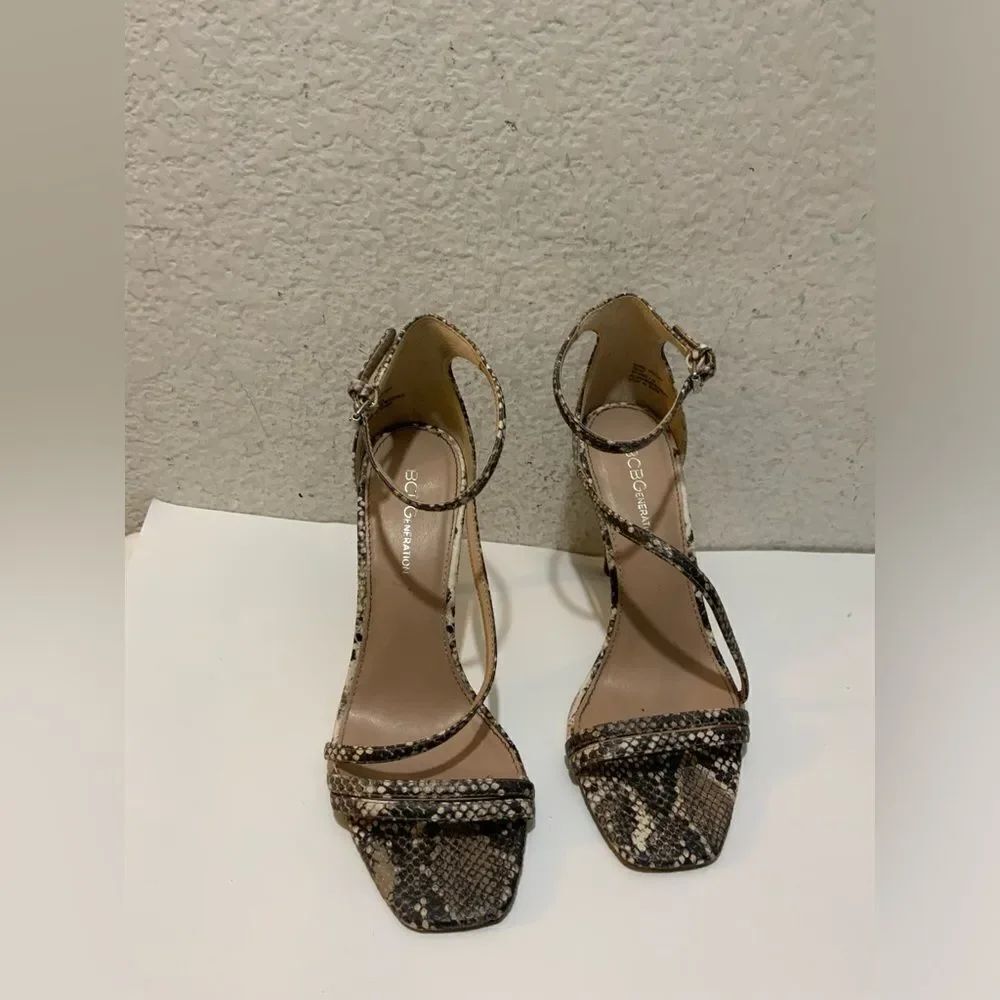 BCBGeneration Isabel Ankle Strap animal print leather Sandal